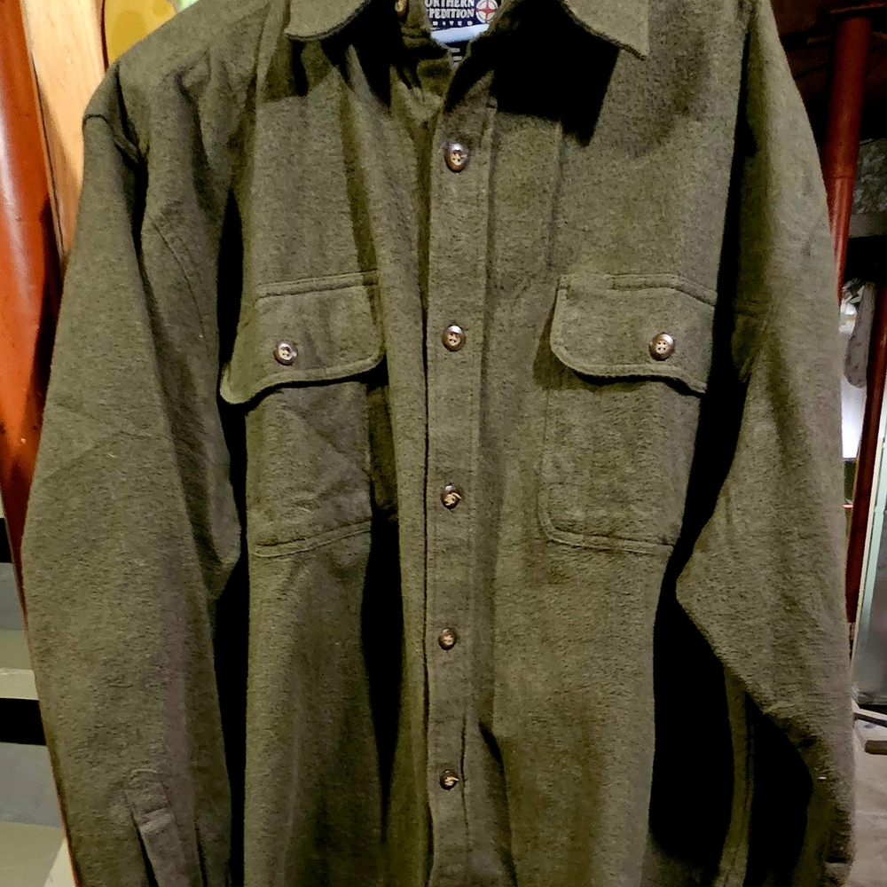 Men's Olive Green Shirt Jacket